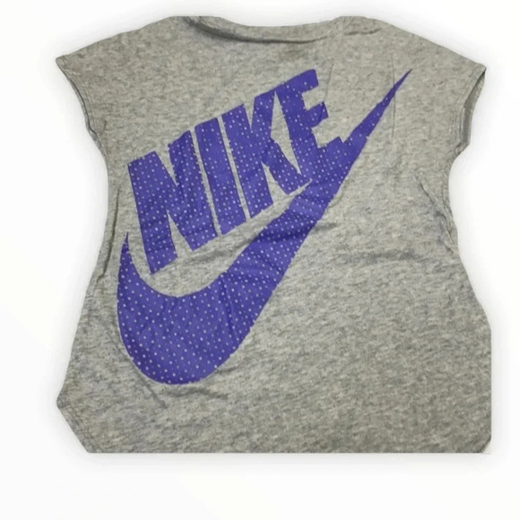 NIKE EUC GIRLS GRAY PURPLE TOP TSHIRT TEE SIZE M - Picture 1 of 3